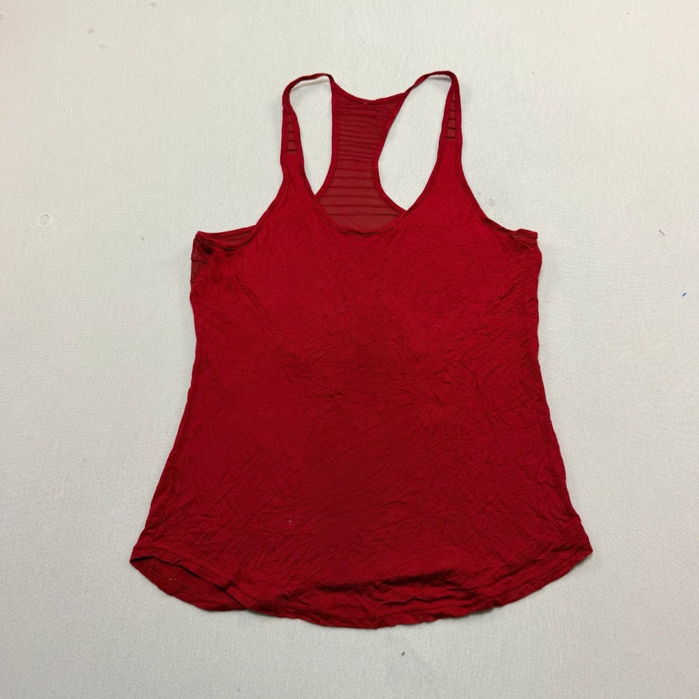 Alo Yoga Tank Top Women Small Red Good Mesh Racerback Activewear Gym Shirt